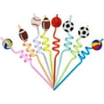 thumbnail image 6 of GOOHOCHY 8Pcs Party Drinking Straws Daily Use Beverage Straws Sports Themed Straws Party Supply, 6 of 8