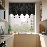 GFHFHITJ Short White/Balck Sheer Curtains,Balance Light & Privacy Clip Texture Small Window Curtain for Bedroom,Rod Pockets Basement/Living Room/Kitchen Drapes, 52X18 Inch