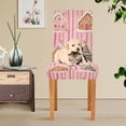 thumbnail image 4 of Yayeee 4 Pack Dining Chair Covers Stretch Parson Chairs Slipcovers Seat Protector, Gingerbread Houses, 4 of 6