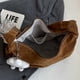 thumbnail image 2 of Bolso Gamuza Con Forma Media para Mujer Correa Ajustable Hobo (caqui), 2 of 6