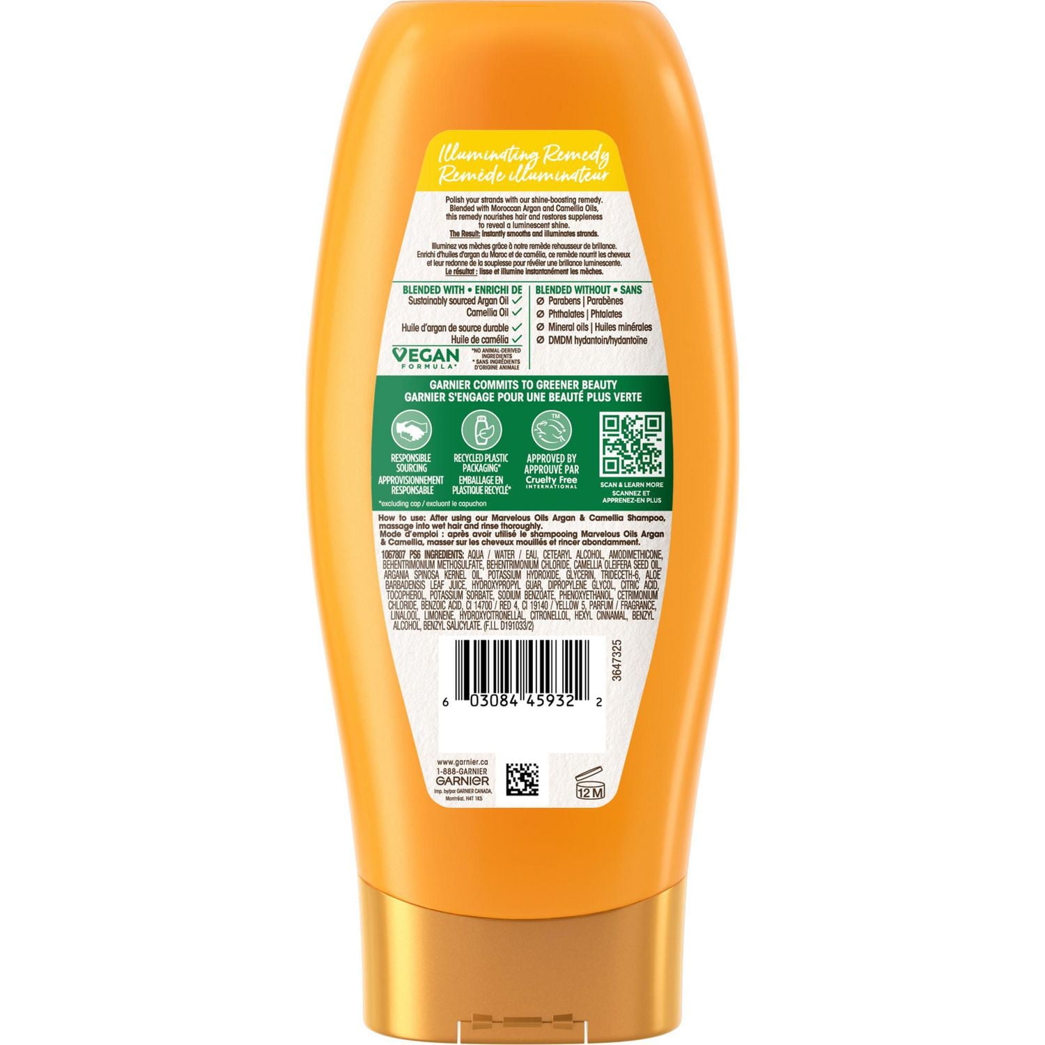 Garnier Whole Blends, Huiles d'Argan du Maroc et de Camélia, Revitalisant Merveilleux, 650 ML 650 ML