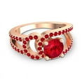 thumbnail image 3 of Diamond-Capitals 2.50 Carat Round Shape Red Ruby Gemstone Luxurious Wedding Ring for Women Solid 18K Rose Gold Size 9.5, 3 of 8