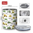 thumbnail image 4 of 12oz Coffee Tumblers Cartoon Tractors Hats White Pattern Stainless Steel Vacuum Insulated Travel Tumbler Coffee Cups Mug with Lid and Straw with Cleaning Brush for Cold & Hot Drinks, 4 of 5