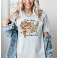 thumbnail image 2 of Moonlight Apparel She Loves Jesus and America Too Shirt Patriotic Christian T Shirt for Women Floral USA Map Multicolor Graphic Tee Black Casual Faith Based Top, 2 of 6