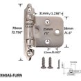 thumbnail image 2 of []1/2 Inch Overlay Cabinet Door Hinges Black, 20 Pack 10 Pairs Flush Face Mount, 2 of 5