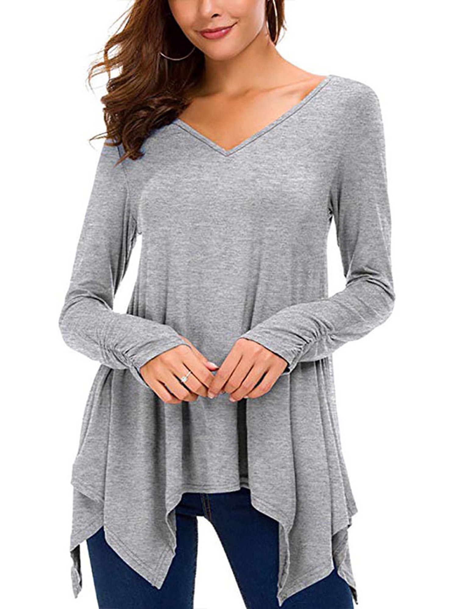 Irregular Hem T-Shirt Casual Tops 