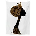 thumbnail image 3 of Ambesonne African Tablecloth Rectangular Table Cover, Headscarf Profile, 52"x70", Brown Black White, 3 of 4