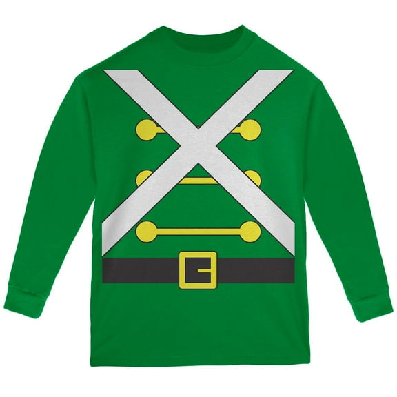Christmas Toy Soldier Costume Youth Long Sleeve T Shirt Green YLG