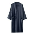 thumbnail image 2 of Aboser Womens Cotton Kimono Robes Knee Length Bathrobe Lightweight Soft Long Sleeve Loungewear Loose Fit Casual Sleepwear, 2 of 3