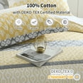 thumbnail image 4 of Bedduvit Quilt Bedspread for Queen Bed, 100% Cotton Gold Yellow Gray Floral Striped Reversible Quilts, Lightweight Farmhouse Summer Fall Printed Queen Quilt Comforter Set, 3-Piece 98"x90", 4 of 10