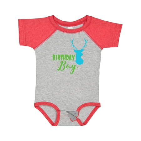 

Inktastic Birthday Boy Deer Head Deer Antlers Gift Baby Boy Bodysuit