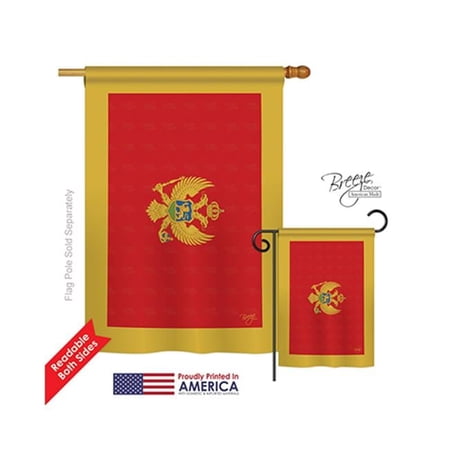 Breeze Decor 08249 Montenegro 2-Sided Vertical Impression House Flag - 28 x 40 in.