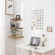 thumbnail image 4 of Estante de esquina flotante de roble rústico con extremo redondeado para altavoces, libros, decoración y baño, madera de roble, roble,, 4 of 4