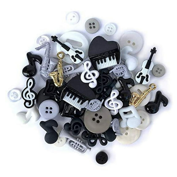 Buttons Galore Value Pack of Buttons for Crafts and Sewing-Music- 50 Buttons