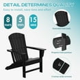 thumbnail image 3 of PIPOPA Outdoor Adirondack Chair set of 2, HDPE All Weather Patio Chair for Deck Backyard Garden, Black, 3 of 7