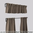 thumbnail image 4 of 3S Brother's Solid Linen Look Curtains Drapes Kitchen Valance Set of 3 Hanging Rod Pocket Window Valance Treatments Decorative Valances Tiers Café Curtains (Cappuccino 50"x14"Valance - 24"x30"Tiers), 4 of 6