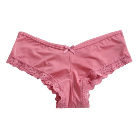 Lingerie Thin Hollow See Through Womens Underwear Sexy Bulk Lace Strap Low Waist Plus Size Sexy Underwear Brief Women Briefs Underwear WomenPink (3Packs)