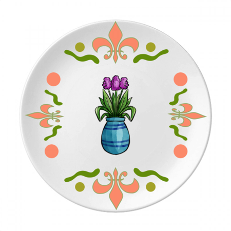 

Purple Potted Flower Simple Flower Ceramics Plate Tableware Dinner Dish