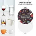 thumbnail image 6 of Honeii Merry Christmas print Leather Coaster Set of 4, ideal for safeguarding your furniture from drinks spills and effortless cleanup-Round Shape, 6 of 6