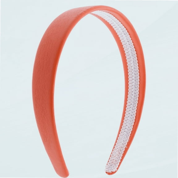Orange 1 Inch Wide Leather Like Headband Solid Hair band for Women and Girls