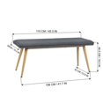 thumbnail image 2 of Entryway Bench Footrest Ottoman, 45.3 inch End of Bed Foot Stools with Soft Seat, Vanity Benches for Makeup Bedroom Living Room, Upholstered Large Window Entry Way Desk Stool, 2 of 9