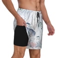 thumbnail image 2 of Rateoe Sea Animals Pattern Men’s Swim Shorts with Compression Liner – Double-Layered Quick-Dry Swimwear, Comfortable & Stretchy Beach Shorts-X-Large, 2 of 6