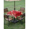 thumbnail image 3 of Outdoor Tablecloth with Umbrella Hole and Zipper, Red Snowflake Christmas Square Table Cloth 60x60 Inch Waterproof Tablecloth, Xmas Snowflake Winter Modern Art Picnic Table Cover for Patio Camping, 3 of 7