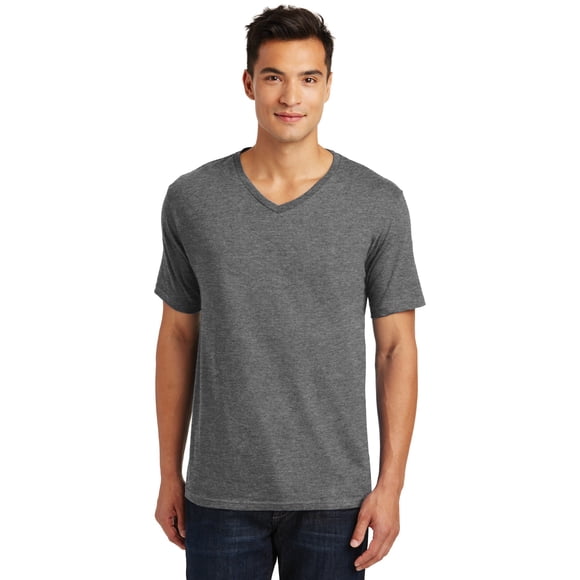 Camiseta con cuello en V Distrito DT1170 Níquel jaspeado XS