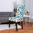 thumbnail image 2 of PiccoCasa 4Pcs Stretch Spandex Chair Slipcovers Floral Dining Seat Covers, Green+Brown, 2 of 6