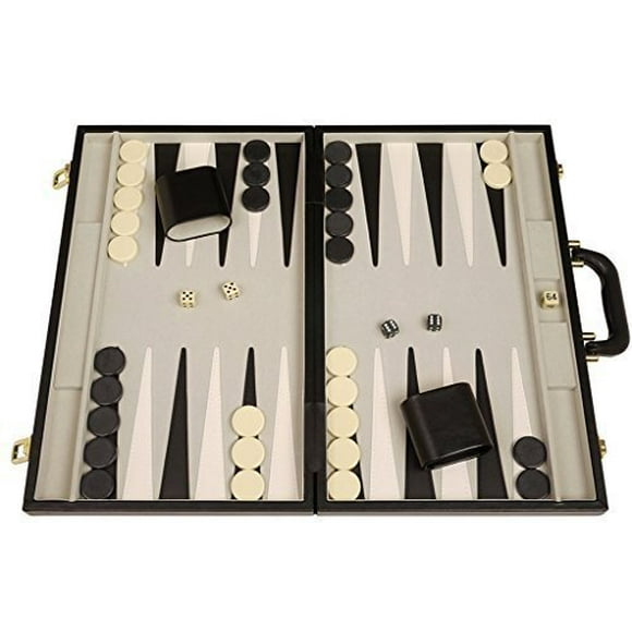 Middleton Games Deluxe Backgammon Board Set - (Black Attache Case) - 15x10