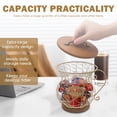 thumbnail image 3 of Tzdxfgl Coffee Pod Holders Basket with Wood Lid, Large Capacity K Cup Holders for Counter, Gold, 3 of 11