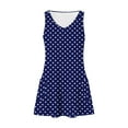 thumbnail image 5 of Generic Women Summer Polka Dot Dress V Neck Sleeveless Loose Fitting Dresses Flowy Comfy Beach Vacation Mini Tank Dress, 5 of 5