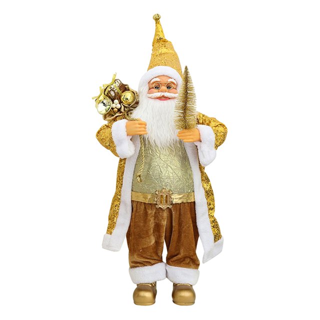 Adornos de muñecas de Navidad Encantos Estatuilla de moda Decoraciones Estatua de pie Papá Noel para centro de mesa Regalos de cumpleaños 40cm Macarena Muñeco de Papá Noel