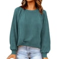 thumbnail image 2 of Kelon Womens Summer Tops Long Sleeve Crew Neck Business Casual Outfit Summer Fashion Clothing, M, 2 of 4