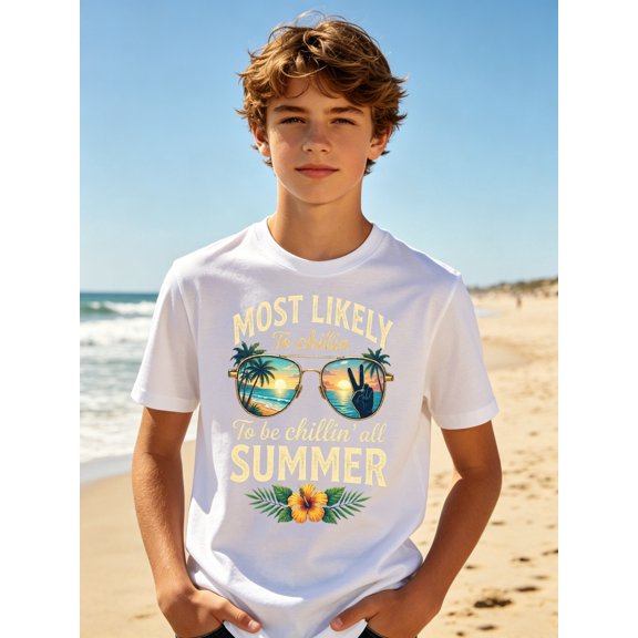 t shirt with beach scene and sunglasses design teenagers t shirt 100 teenagers graphic tees crew neck vintage t shirt back to school outfits theme park trips birth