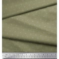 thumbnail image 2 of Soimoi Green Japan Crepe Satin Fabric White Star Decor Fabric Printed Yard 42 Inch Wide, 2 of 3