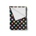 thumbnail image 2 of Owls Soft Flannel Fleece Blanket, Colorful Birds with Different Expressions Funny Confused Serious Characters Dots, Cozy Plush for Indoor and Outdoor Use, 60" x 80", Black Multicolor, by Ambesonne, 2 of 5