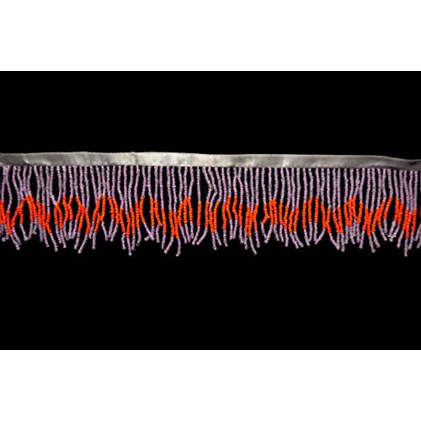 Altotux Beaded Trim Fringe 2.5" Purple Lilac Orange Glass Beads with 3/