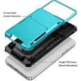 thumbnail image 3 of for iPhone 13 Pro Max Case Wallet 4-Card Holder ID Slot Flip Door Hidden Pocket Men Women Anti-Scratch Dual Layer Hybrid TPU Bumper Armor Protective Hard Shell Back Cover 5G Sky Blue, 3 of 12