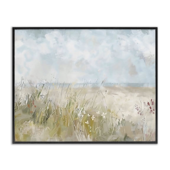 Stupell Industries Flowers By The Ocean Black Framed Giclee Art, design by Creative Studio