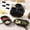 B, variant on Plastic 4-Compartment Seasoning Dish Set - 2 Sizes for BBQ, Hotpot, Dips, Sauces, and Snacks - Stackable Black Condiment Plates