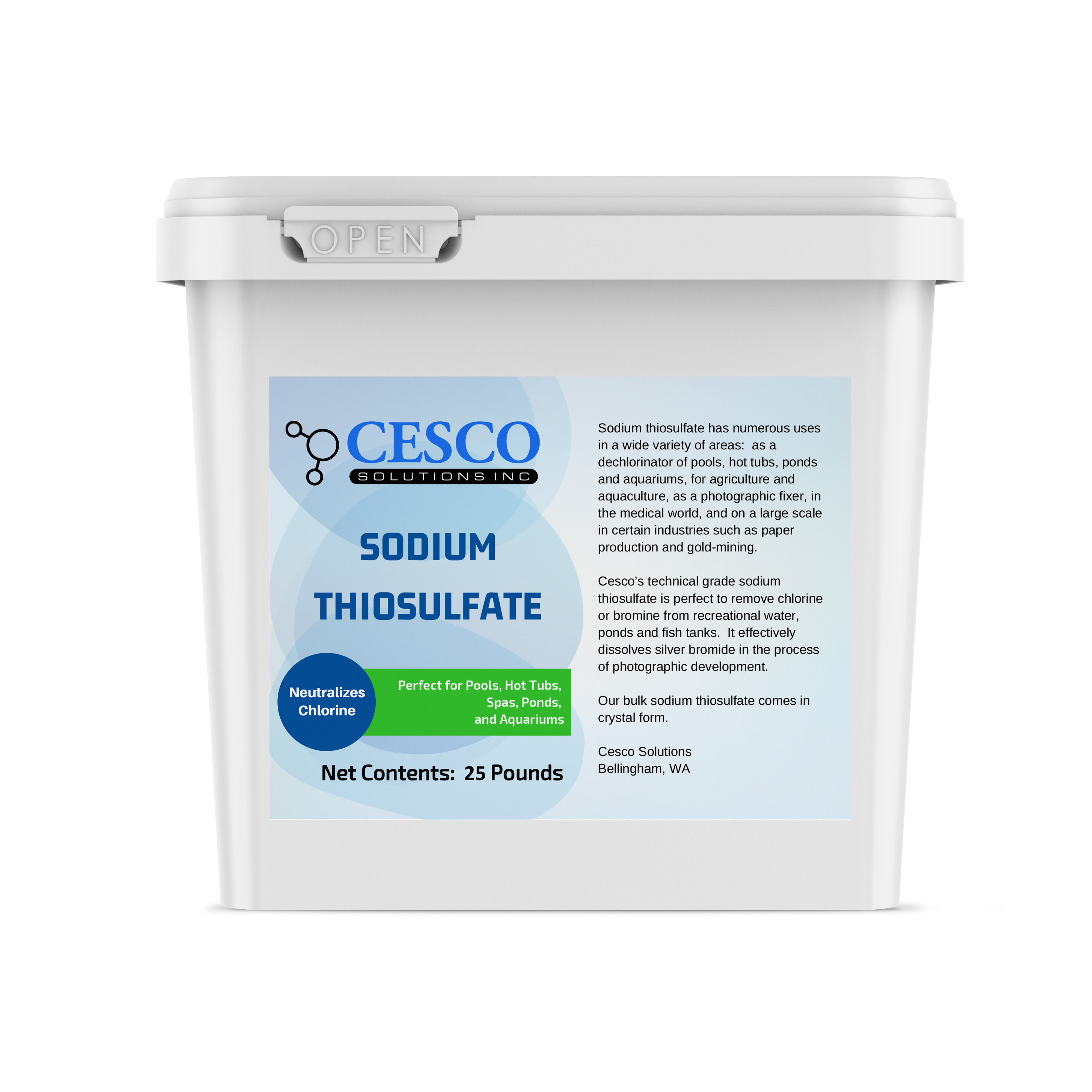 Pool Dechlorinator Sodium Thiosulfate Pentahydrate 25 lbs by Cesco