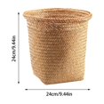 thumbnail image 3 of Fiudx Cesta de Algas Naranja, Multiusos, Gran Capacidad para Ropa y Juguetes, Tejida con Hierba Natural, Decoración de Interiores, Diseño Práctico y Portátil, 35 X 35 Cm, 3 of 5