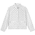 thumbnail image 4 of Jackets for Women Winter Coat Jackets Flannel Stand Collar Jacket(Black Polka Dots White Background,Size:S-4XL), 4 of 7