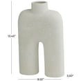 thumbnail image 4 of DecMode 13" Abstract Rounded Arched White Ceramic Vase with Glossy Speckled Texture, 4 of 13