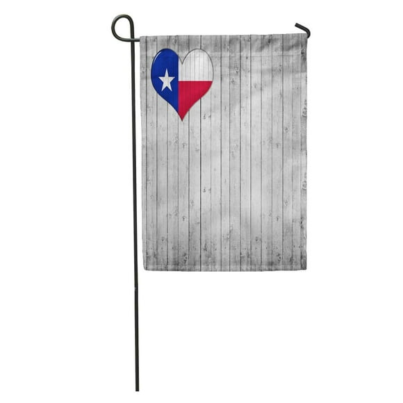 POGLIP Blue Houston Texas Flag Heart and Wood Red Abstract America Garden Flag Decorative Flag House Banner 12x18 inch