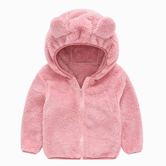 Splozh Boys Zip Up Hoodies Fashion Children Long Sleeve Sweatshirt Fashion Pocket Hooded Sweatshirt Top Casual Solid Color Hooded Sweatshirt,Pink,12-18 Months
