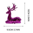 thumbnail image 5 of DAMAI 2 Pcs Christmas Reindeer Figurines Decorations, Sitting Standing Xmas Deer Statues, Glossy Elk Sculpture Tabletop Ornaments for Mantel Fireplace Table Centerpieces Home Décor(Purple), 5 of 9