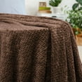 thumbnail image 6 of Unique Bargains Soft Flannel Fleece Sofa Throw Blanket Chocolate 78" x 90", 6 of 8