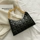 thumbnail image 3 of Nuevo bolso de mano tipo baguette de cuero artificial con contraste de diamantes y un solo hombro debajo del brazo, 3 of 5
